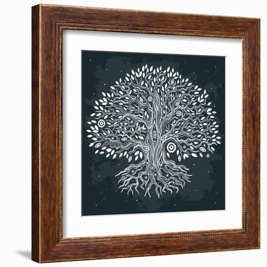 Beautiful Vintage Hand Drawn Tree of Life-transiastock-Framed Art Print