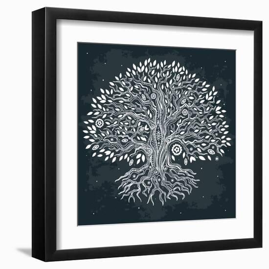 Beautiful Vintage Hand Drawn Tree of Life-transiastock-Framed Art Print