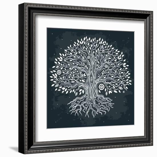 Beautiful Vintage Hand Drawn Tree of Life-transiastock-Framed Art Print