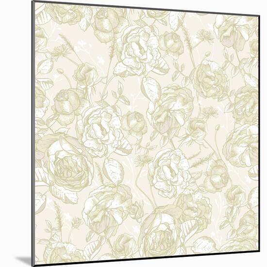 Beautiful Vintage Seamless Roses Background-Varvara Kurakina-Mounted Art Print