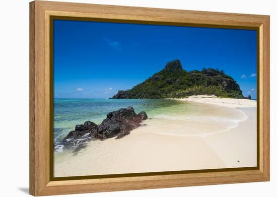 Beautiful white sand beach on Monuriki (Cast Away Island), Mamanuca Islands, Fiji, South Pacific-Michael Runkel-Framed Premier Image Canvas