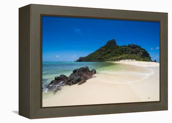 Beautiful white sand beach on Monuriki (Cast Away Island), Mamanuca Islands, Fiji, South Pacific-Michael Runkel-Framed Premier Image Canvas