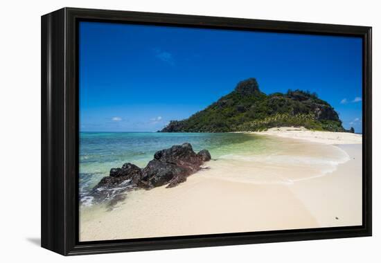 Beautiful white sand beach on Monuriki (Cast Away Island), Mamanuca Islands, Fiji, South Pacific-Michael Runkel-Framed Premier Image Canvas