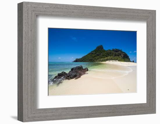 Beautiful white sand beach on Monuriki (Cast Away Island), Mamanuca Islands, Fiji, South Pacific-Michael Runkel-Framed Photographic Print