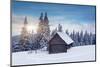 Beautiful Winter Landscape with Snow Covered Trees. Dramatic Sky. Carpathian, Ukraine, Europe. Beau-Leonid Tit-Mounted Photographic Print