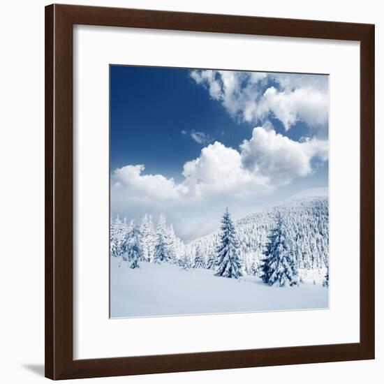 Beautiful Winter Landscape with Snow Covered Trees-Leonid Tit-Framed Photographic Print