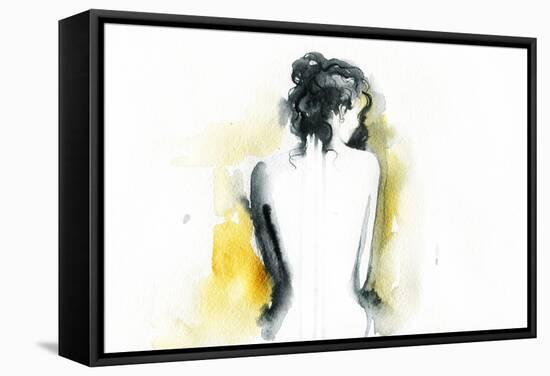 Beautiful Woman Body. Abstract Watercolor .Fashion Background-Anna Ismagilova-Framed Stretched Canvas