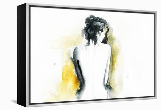 Beautiful Woman Body. Abstract Watercolor .Fashion Background-Anna Ismagilova-Framed Stretched Canvas