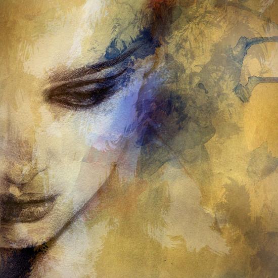 Beautiful Woman Face Watercolor Illustration Art Print By Anna Ismagilova Art Com