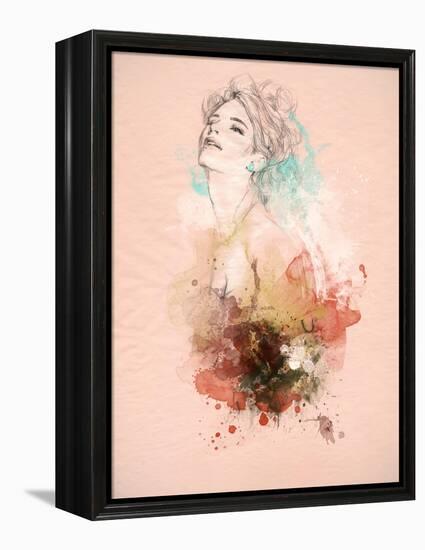 Beautiful Woman . Hand Painted Fashion Illustration-Anna Ismagilova-Framed Stretched Canvas