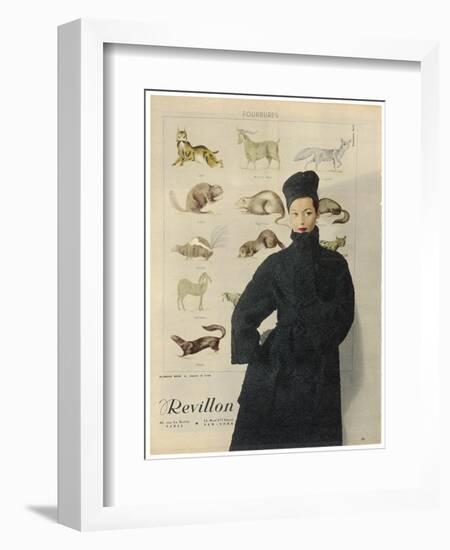 Beautiful Woman is Wrapped up Warmly in a Russian Astrakhan Coat and Hat-null-Framed Art Print