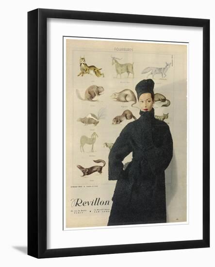 Beautiful Woman is Wrapped up Warmly in a Russian Astrakhan Coat and Hat-null-Framed Art Print