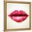 Beautiful Woman Lips Formed by Abstract Triangles-artant-Framed Stretched Canvas