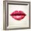 Beautiful Woman Lips Formed by Abstract Triangles-artant-Framed Art Print