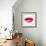 Beautiful Woman Lips Formed by Abstract Triangles-artant-Framed Art Print displayed on a wall