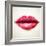 Beautiful Woman Lips Formed by Abstract Triangles-artant-Framed Art Print