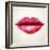 Beautiful Woman Lips Formed by Abstract Triangles-artant-Framed Art Print