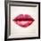 Beautiful Woman Lips Formed by Abstract Triangles-artant-Framed Art Print