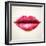 Beautiful Woman Lips Formed by Abstract Triangles-artant-Framed Art Print