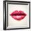 Beautiful Woman Lips Formed by Abstract Triangles-artant-Framed Art Print