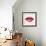 Beautiful Woman Lips Formed by Abstract Triangles-artant-Framed Art Print displayed on a wall