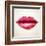 Beautiful Woman Lips Formed by Abstract Triangles-artant-Framed Art Print