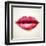 Beautiful Woman Lips Formed by Abstract Triangles-artant-Framed Art Print