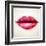 Beautiful Woman Lips Formed by Abstract Triangles-artant-Framed Art Print