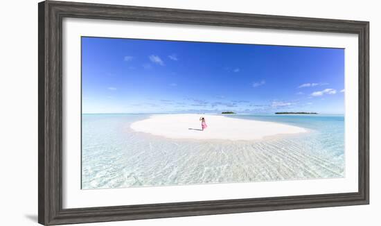 Beautiful Woman on Tropical Beach Honeymoon Island, Aitutaki, Cook Islands (Mr)-Matteo Colombo-Framed Photographic Print