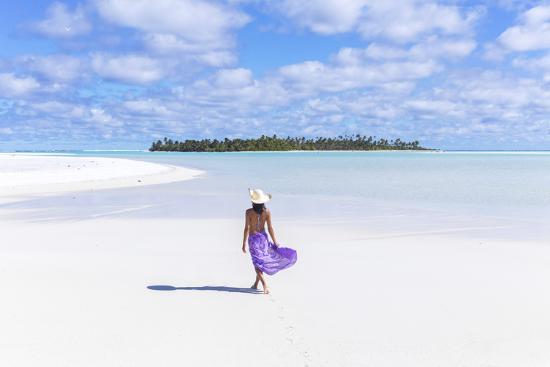 Beautiful Woman On Tropical Beach Honeymoon Island Aitutaki Cook Beautiful Woman On Tropical Beach Honeymoon Island Aitutaki Cook Islands Mr Photographic Print By Matteo Colombo Art