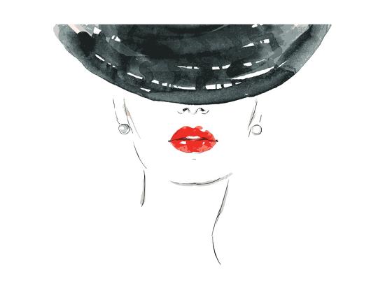Beautiful Woman Portrait With Hat Abstract Vector Fashion Illustration Art Print Anna Ismagilova Art Com