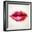 Beautiful Woman's Lips Formed By Abstract Blots-artant-Framed Art Print