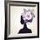 Beautiful Women with Abstract Flower Hair-artant-Framed Art Print