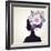 Beautiful Women with Abstract Flower Hair-artant-Framed Art Print