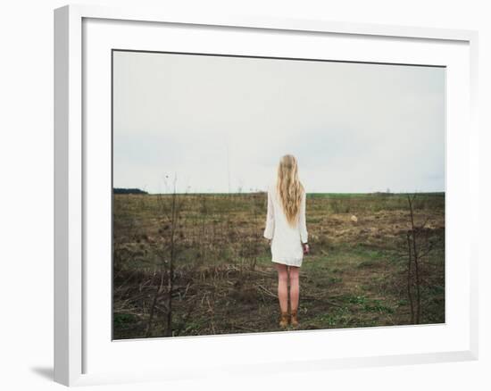 Beautiful Young Girl in the Spring Cloudy Day-Aleshyn_Andrei-Framed Photographic Print