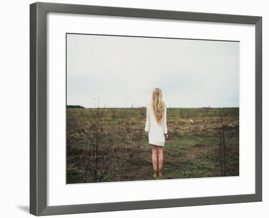 Beautiful Young Girl in the Spring Cloudy Day-Aleshyn_Andrei-Framed Photographic Print