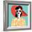 Beautiful Young Woman with Sunglasses and Hat, Retro Style. Pop Art. Summer Holiday. Vector Eps10 I-ralwel-Framed Art Print