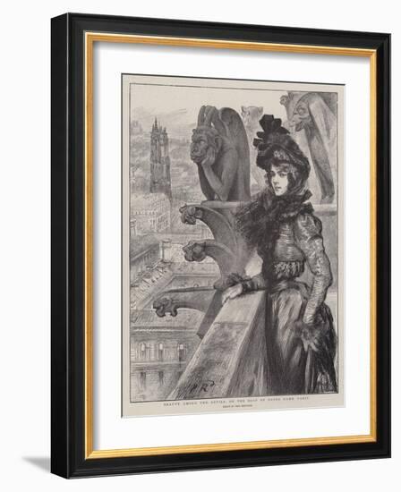 Beauty Among the Devils, on the Roof of Notre Dame, Paris-Charles Paul Renouard-Framed Giclee Print