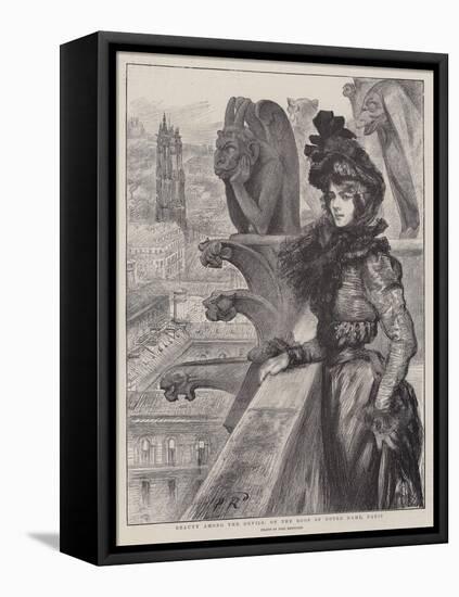 Beauty Among the Devils, on the Roof of Notre Dame, Paris-Charles Paul Renouard-Framed Premier Image Canvas