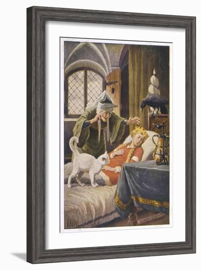 Beauty, and Everyone Else in the Palace Human or Animal, Fall Asleep Under the Witch's Spell-O. Kubel-Framed Art Print