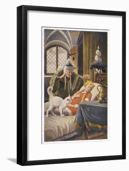 Beauty, and Everyone Else in the Palace Human or Animal, Fall Asleep Under the Witch's Spell-O. Kubel-Framed Art Print