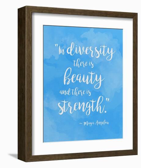 Beauty and Strength in Diversity - Maya Angelou Quote Poster-Jeanne Stevenson-Framed Art Print