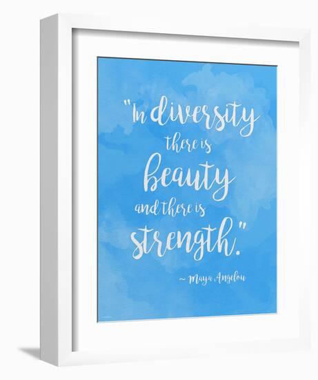 Beauty and Strength in Diversity - Maya Angelou Quote Poster-Jeanne Stevenson-Framed Art Print