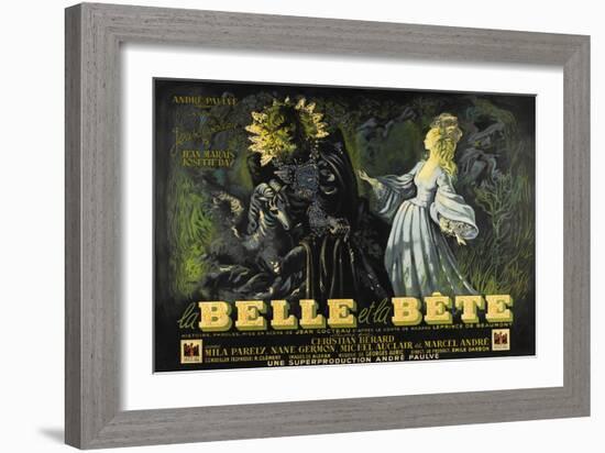 Beauty and the Beast, 1946 (La Belle Et La Beïte)-null-Framed Giclee Print
