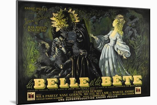 Beauty and the Beast, 1946 (La Belle Et La Beïte)-null-Mounted Giclee Print