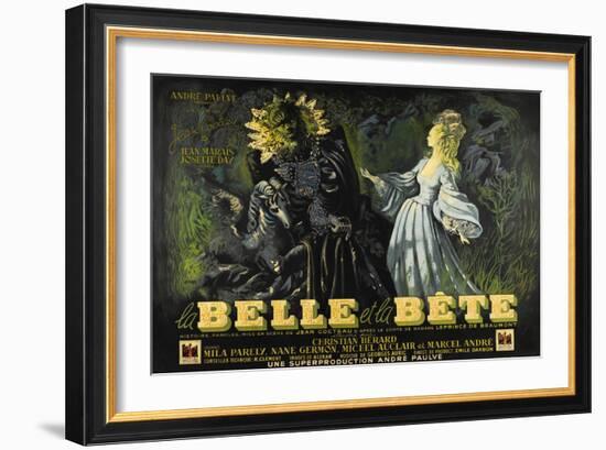 Beauty and the Beast, 1946 (La Belle Et La Beïte)-null-Framed Premium Giclee Print