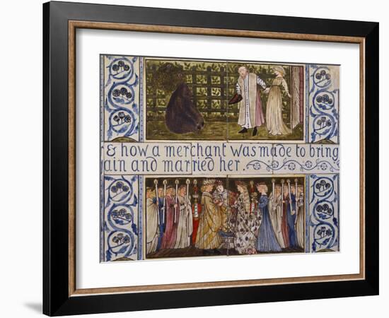 Beauty and the Beast', a Morris, Marshall, Faulkner and Co Tile Panel (Detail)-Edward and Lucy Burne-Jones and Faulkner-Framed Giclee Print