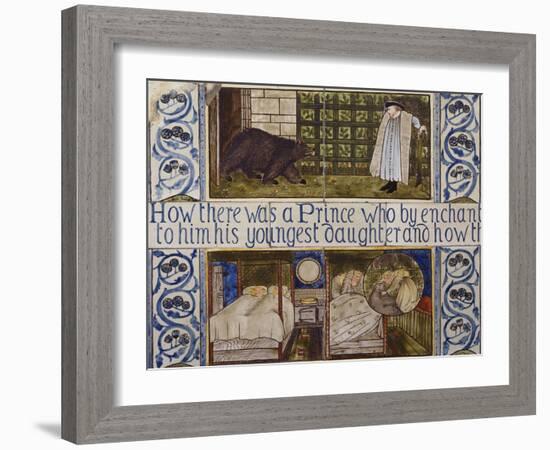 Beauty and the Beast', a Morris, Marshall, Faulkner and Co Tile Panel (Detail)-Edward and Lucy Burne-Jones and Faulkner-Framed Giclee Print