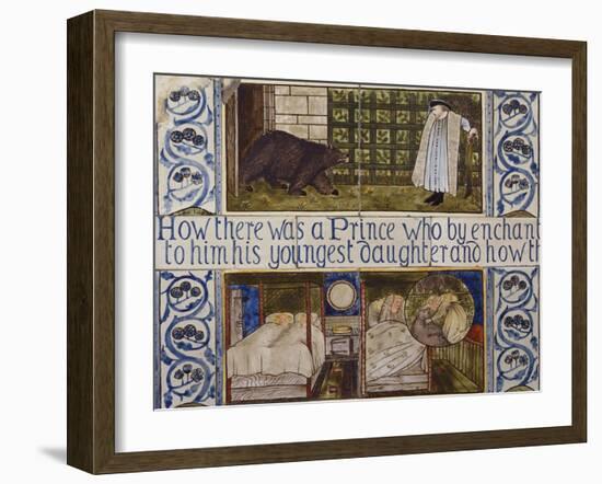 Beauty and the Beast', a Morris, Marshall, Faulkner and Co Tile Panel (Detail)-Edward and Lucy Burne-Jones and Faulkner-Framed Giclee Print