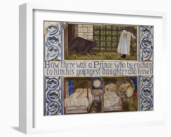 Beauty and the Beast', a Morris, Marshall, Faulkner and Co Tile Panel (Detail)-Edward and Lucy Burne-Jones and Faulkner-Framed Giclee Print